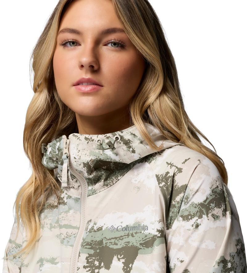 Spire Valley Printed Windbreaker - Womens - safari fieldaze print / dark stone 1