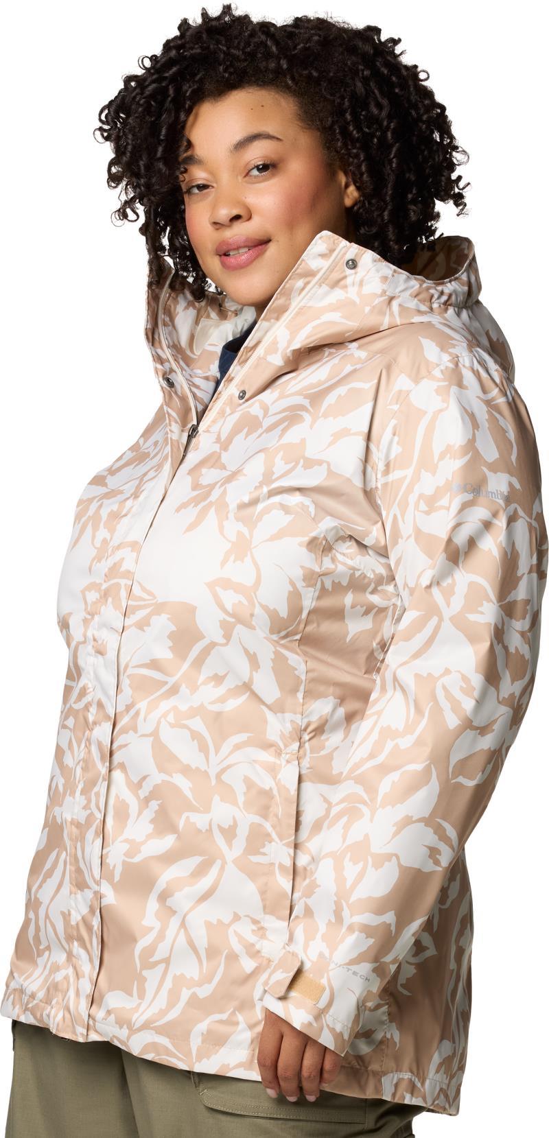 Splash A Little III Printed Jacket, Extended - Womens - Canoe Leafall Print 2