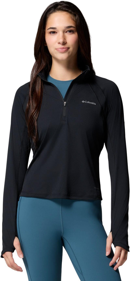 Stealth Spring LS Half-Zip Tee - Womens - black 1