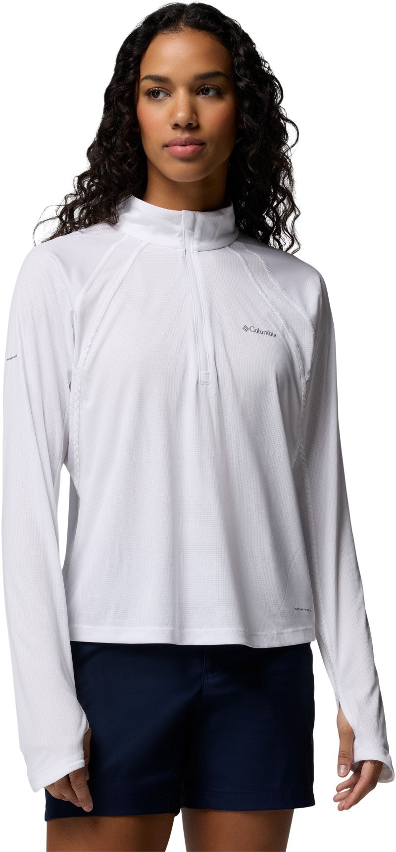 Stealth Spring LS Half-Zip Tee - Womens - white 1