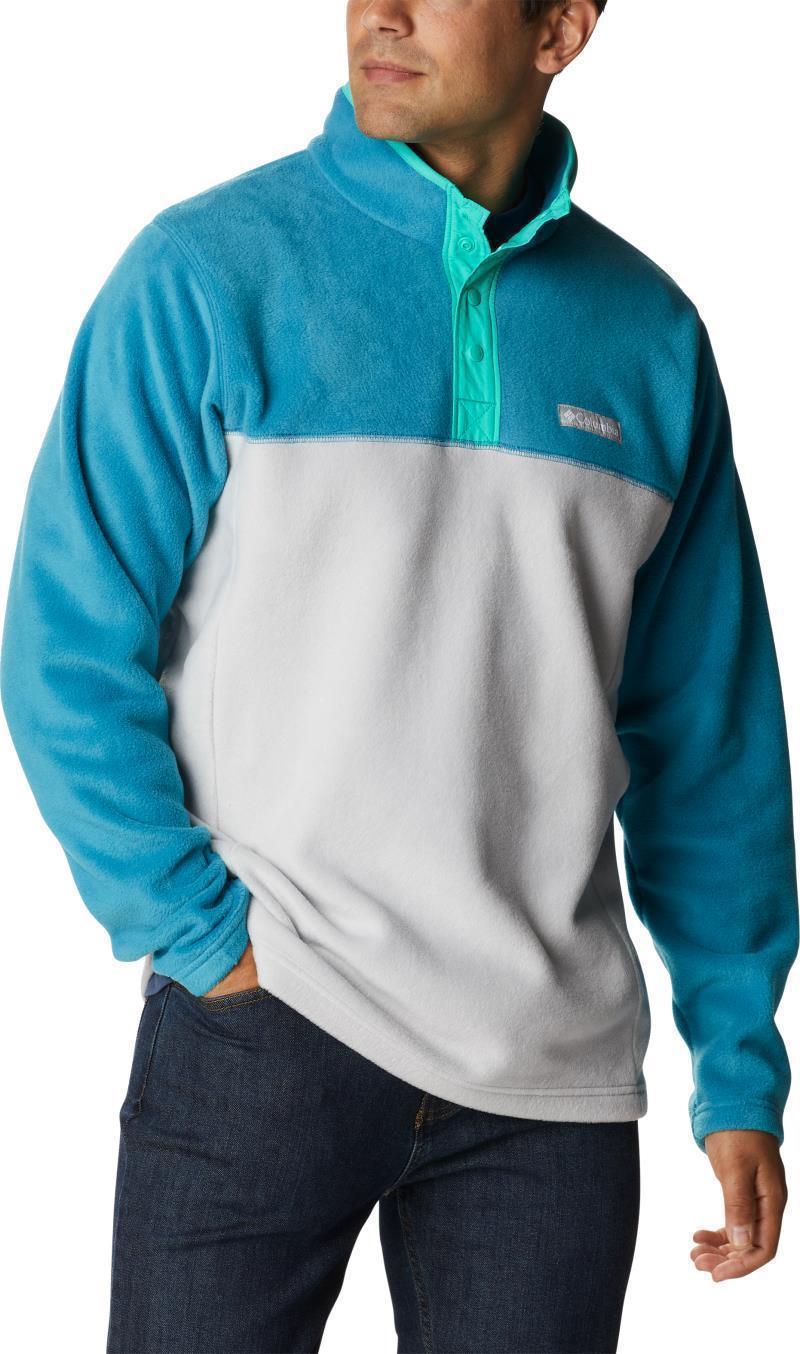 Steens Mountain Half Snap - Mens - Nimbus Grey / Deep Marine / Electric Turquoise 3