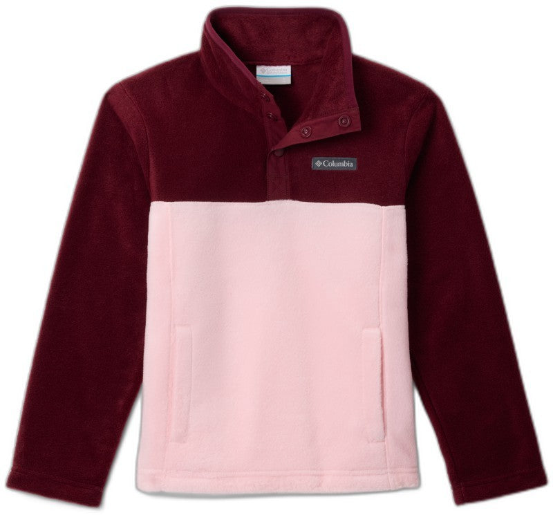 Steens Mtn II 1/4 Snap Fleece Pullover - Youth - satin pink / rich wine 1