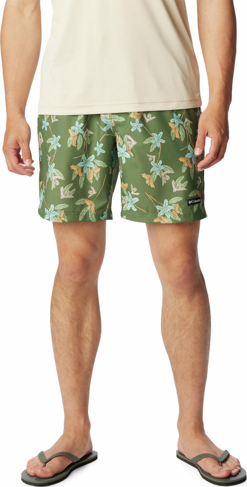 Summertide Stretch Printed Shorts, 6" Inseam - Mens - Canteen Tiger Lilies 1