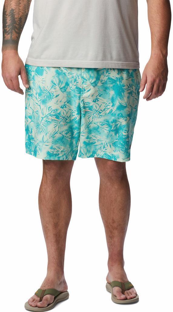 Summertide Stretch Printed Shorts, 8" Inseam - Big - Mens - Bright Aqua Distant Peaks 1