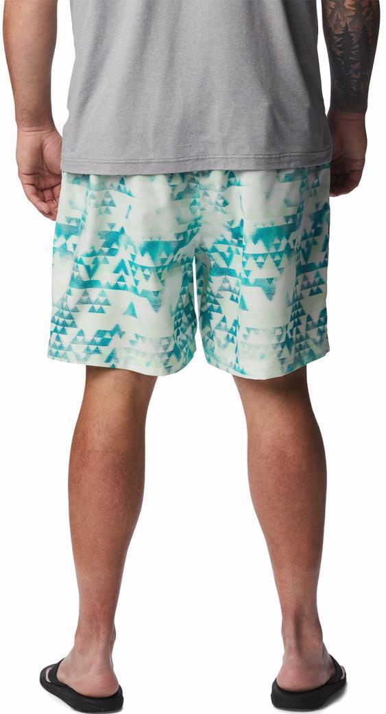 Summertide Stretch Printed Shorts, 8" Inseam - Big - Mens - Bright Aqua Distant Peaks 2