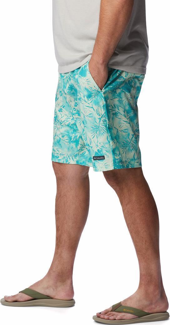 Summertide Stretch Printed Shorts, 8" Inseam - Big - Mens - Bright Aqua Distant Peaks 3