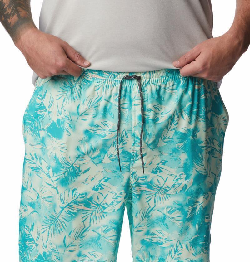 Summertide Stretch Printed Shorts, 8" Inseam - Big - Mens - Bright Aqua Distant Peaks 4