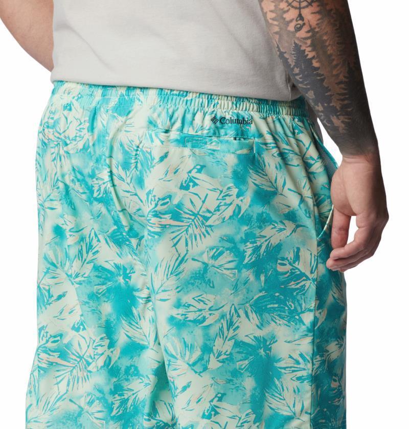 Summertide Stretch Printed Shorts, 8" Inseam - Big - Mens - Bright Aqua Distant Peaks 5
