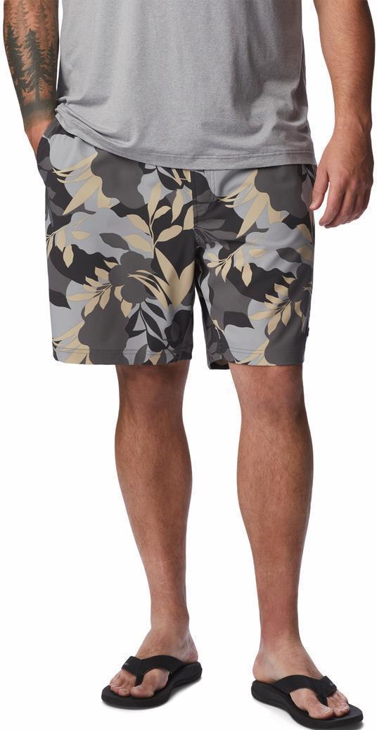 Summertide Stretch Printed Shorts, 8" Inseam - Big - Mens - City Grey Floriated 1
