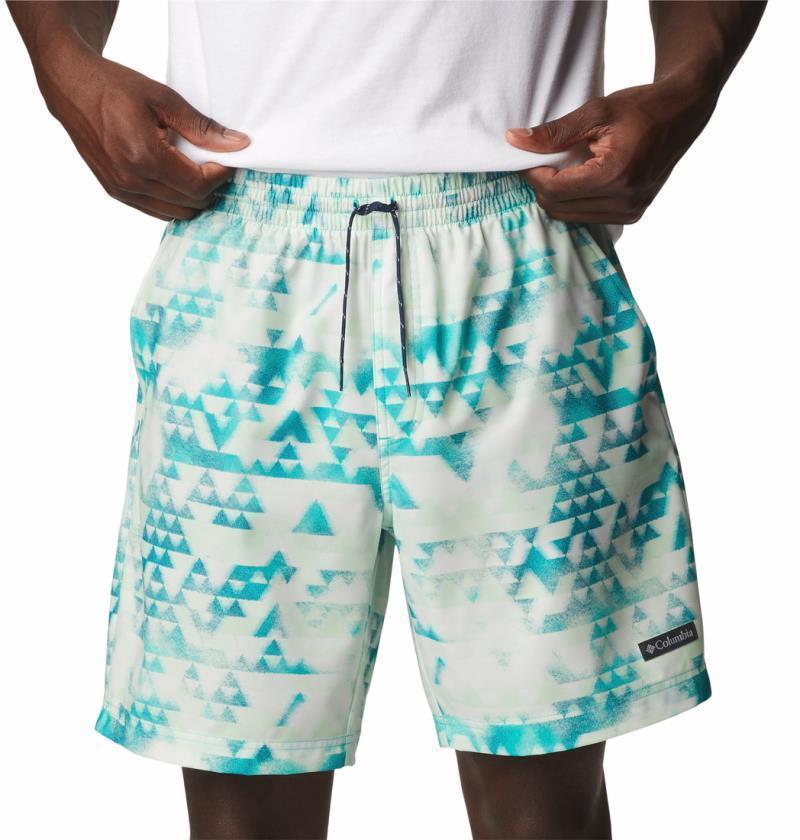 Summertide Stretch Printed Shorts, 8" Inseam - Mens - Bright Aqua Distant Peaks 4