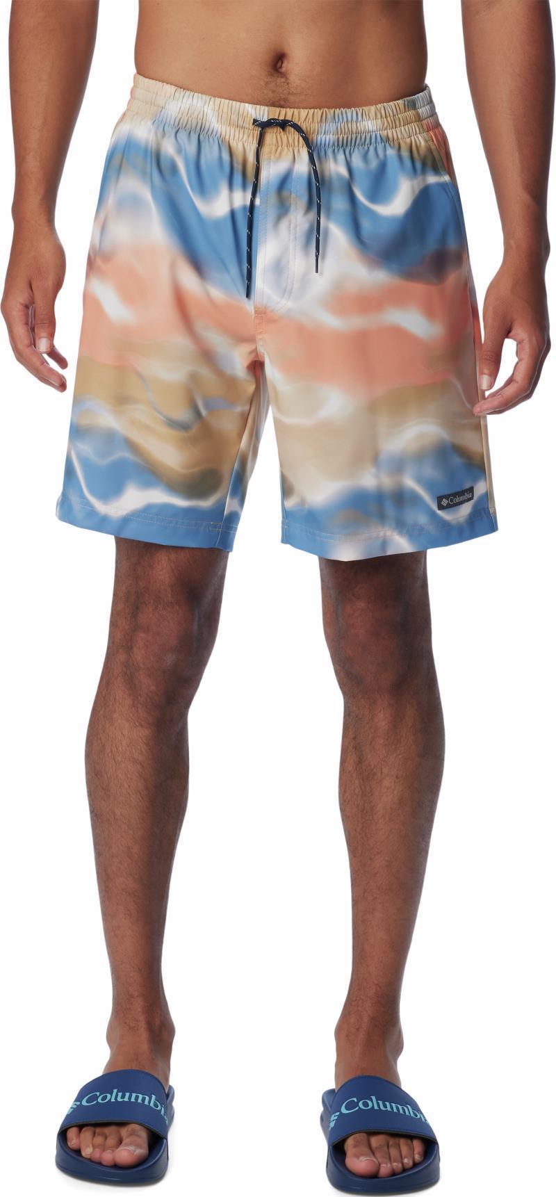 Summertide Stretch Printed Shorts, 8" Inseam - Mens - Light Camel Undercurrent 1