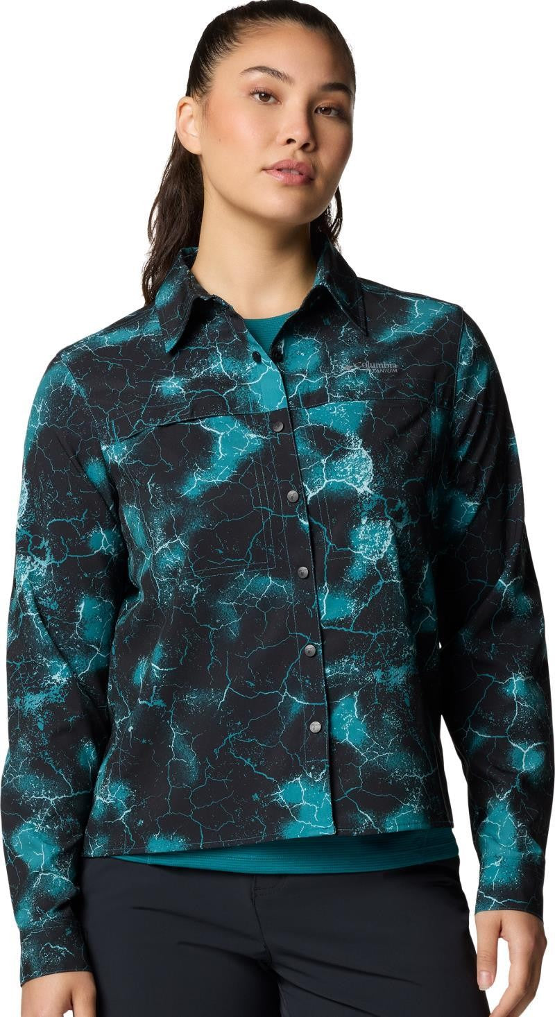 Summit Valley Woven LS Shirt - Womens - river blue cracked earth 1