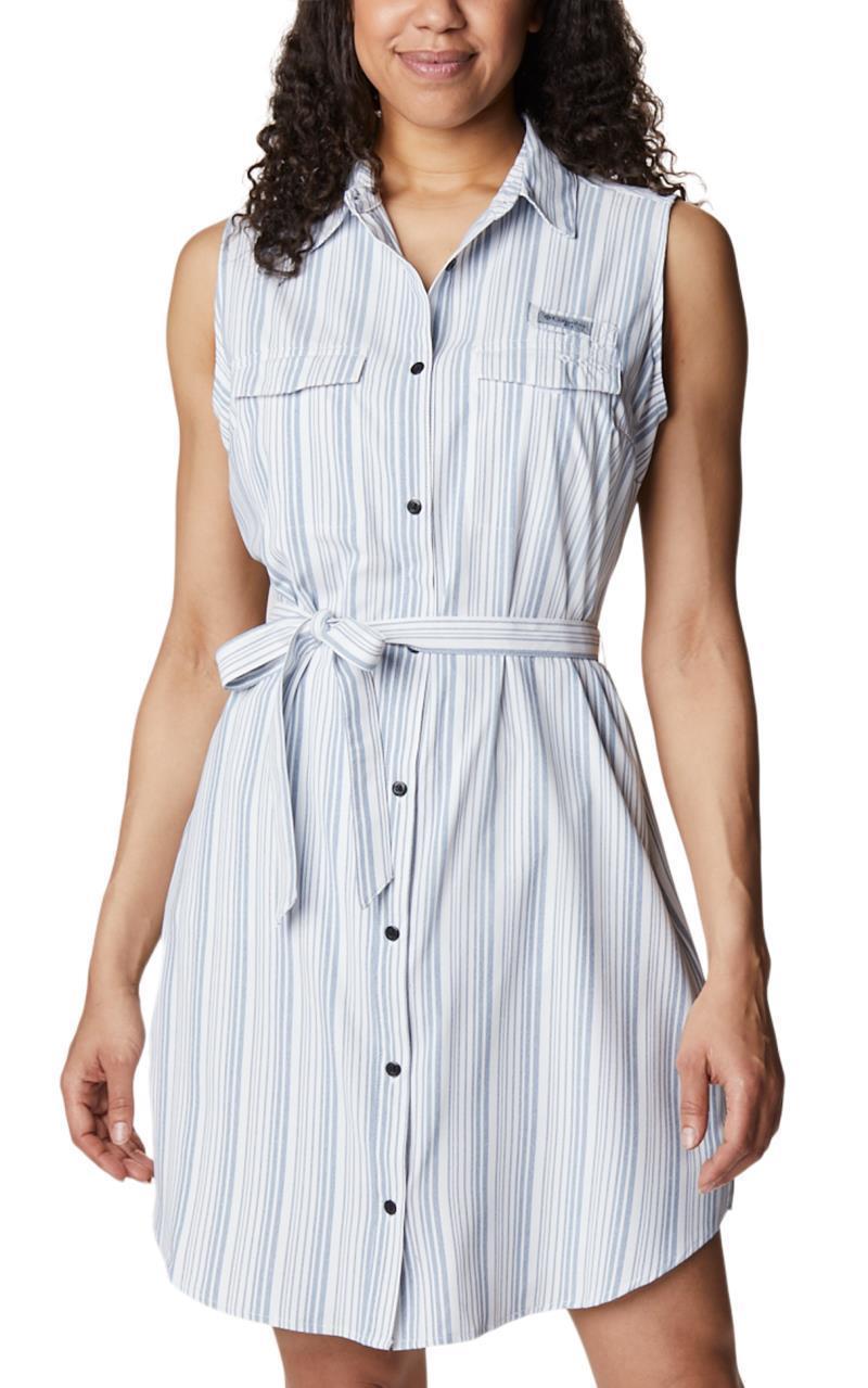 Sun Drifter Woven Dress II - Carbon Vertical Stripe 1