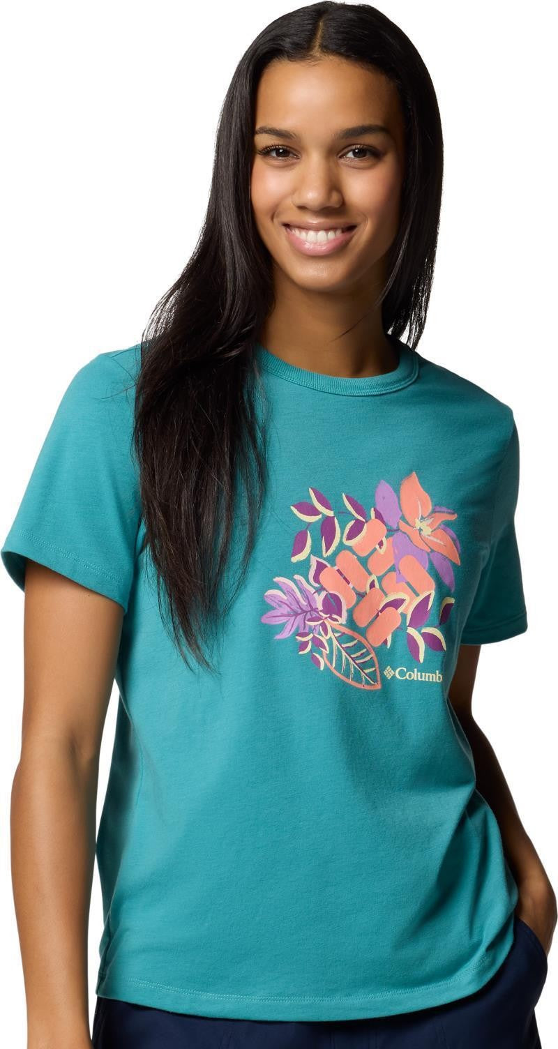 Sun Trek Graphic SS III - Womens - teal / botanical gem 1