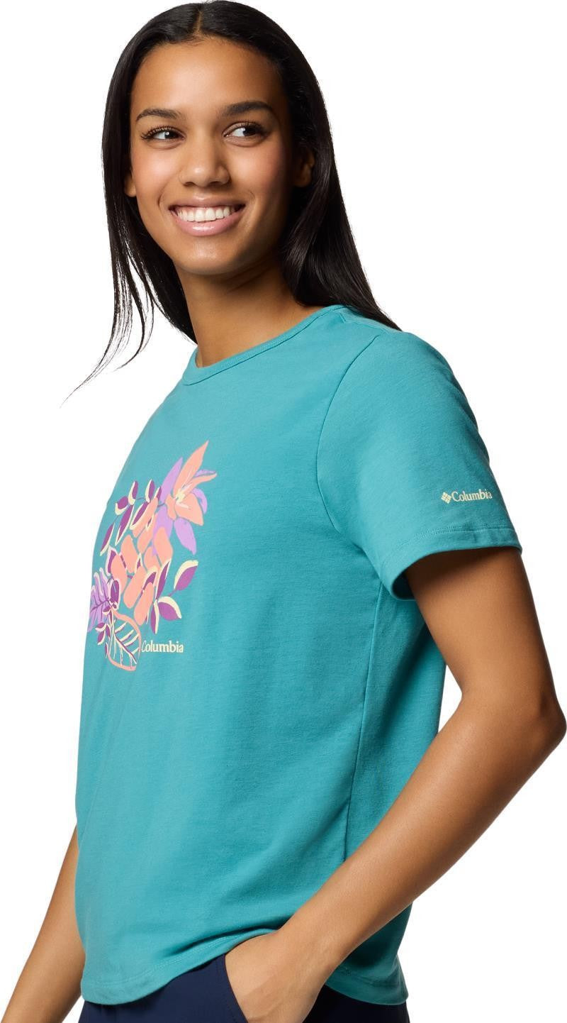 Sun Trek Graphic SS III - Womens - teal / botanical gem 1
