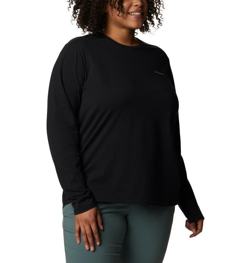 Sun Trek LS Tee - Plus - Womens - black 1