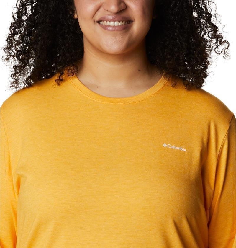 Sun Trek LS Tee - Plus - Womens - mango heather 1