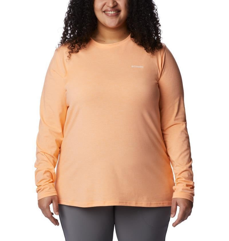 Sun Trek LS Tee - Plus - Womens - peach heather 1