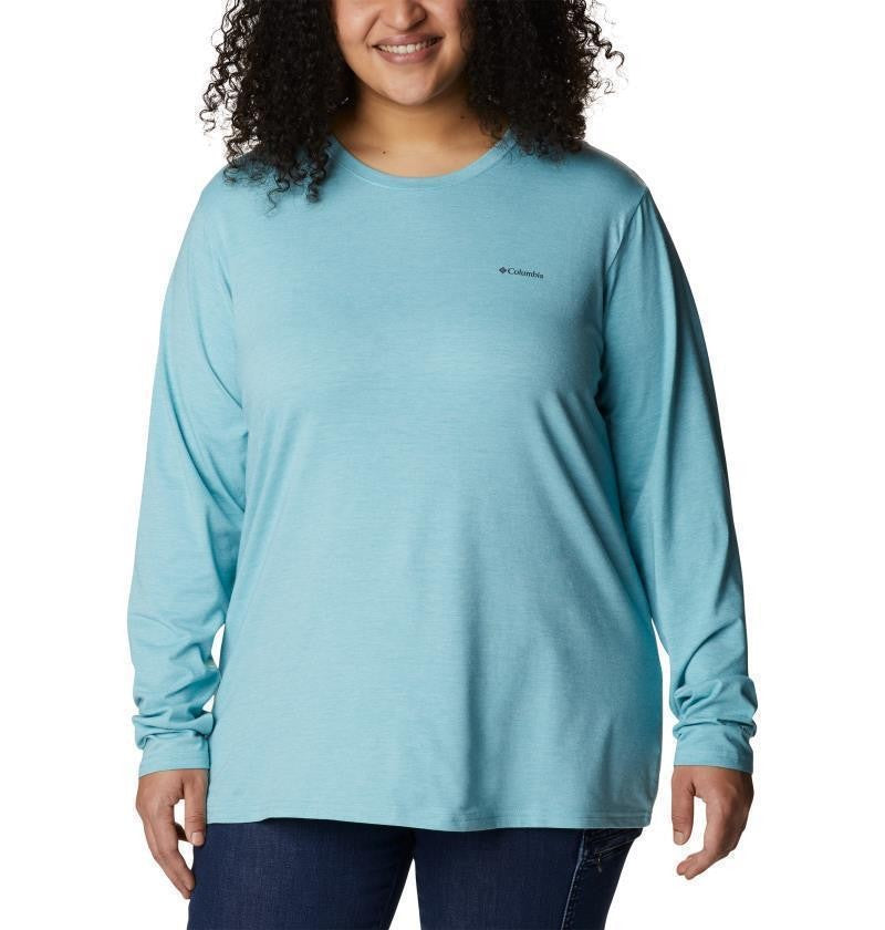 Sun Trek LS Tee - Plus - Womens - sea wave heather 1