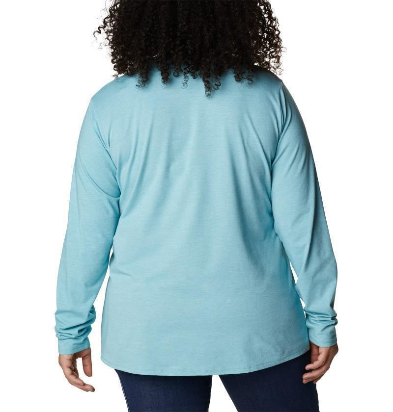Sun Trek LS Tee - Plus - Womens - sea wave heather 1