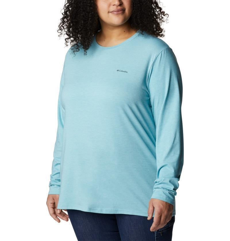 Sun Trek LS Tee - Plus - Womens - sea wave heather 1