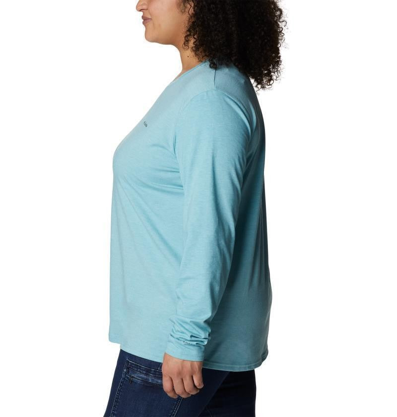 Sun Trek LS Tee - Plus - Womens - sea wave heather 1