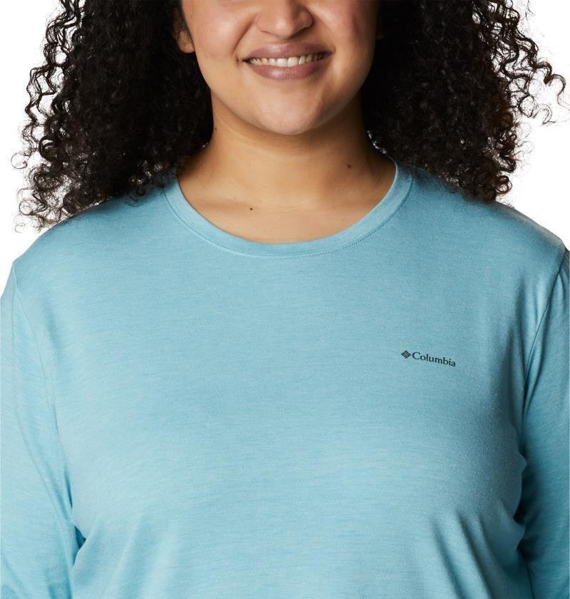 Sun Trek LS Tee - Plus - Womens - sea wave heather 1