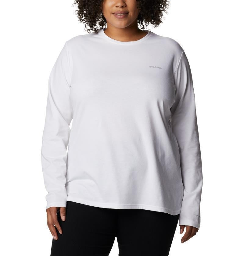 Sun Trek LS Tee - Plus - Womens - white 1