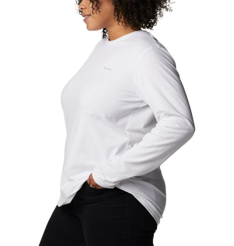 Sun Trek LS Tee - Plus - Womens - white 1