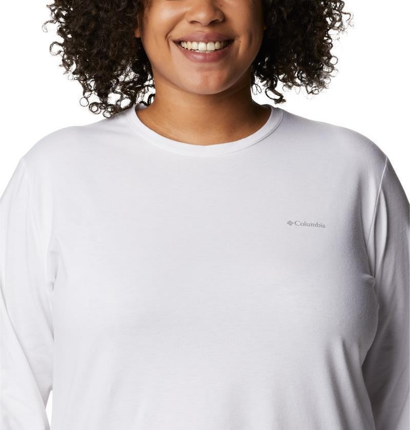 Sun Trek LS Tee - Plus - Womens - white 1