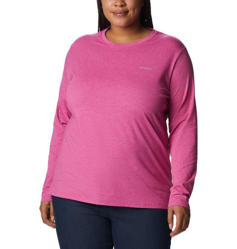 Sun Trek LS Tee - Plus - Womens - wild fuchsia heather 1
