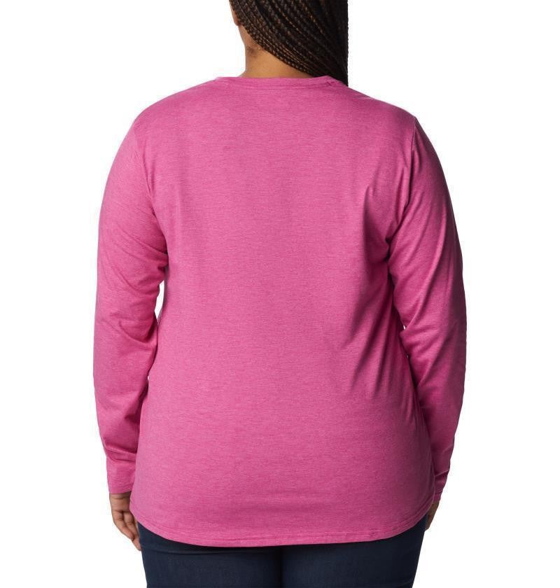 Sun Trek LS Tee - Plus - Womens - wild fuchsia heather 1