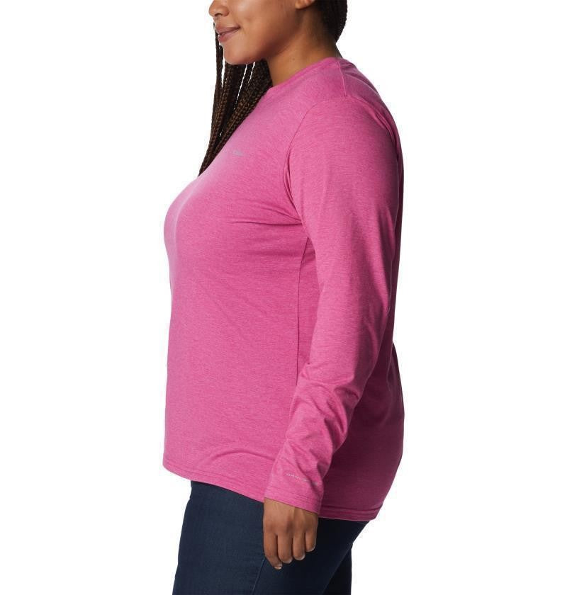 Sun Trek LS Tee - Plus - Womens - wild fuchsia heather 1