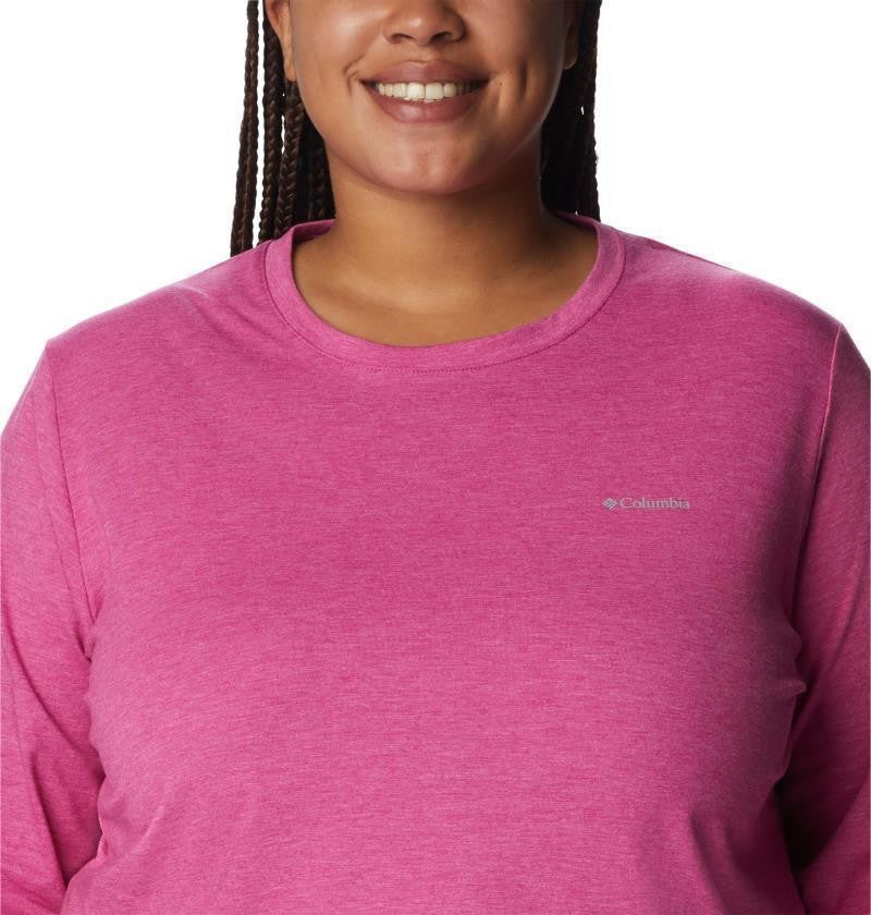 Sun Trek LS Tee - Plus - Womens - wild fuchsia heather 1