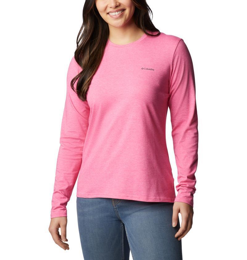 Sun Trek LS Tee - Womens - Wild Geranium Heather 1
