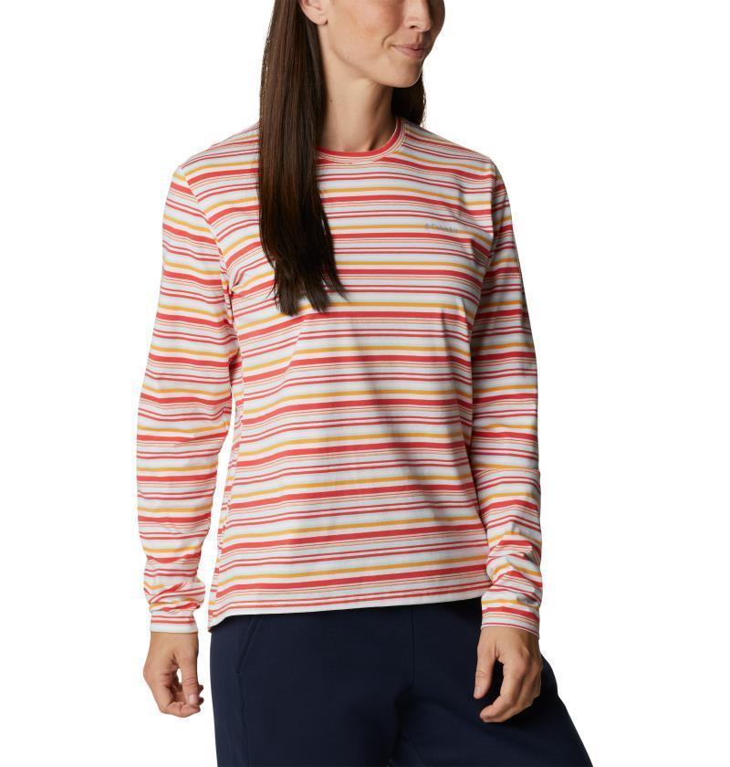 Sun Trek Pattern LS Tee - Womens - Coral Reef Multi Sunrise Stripe 3