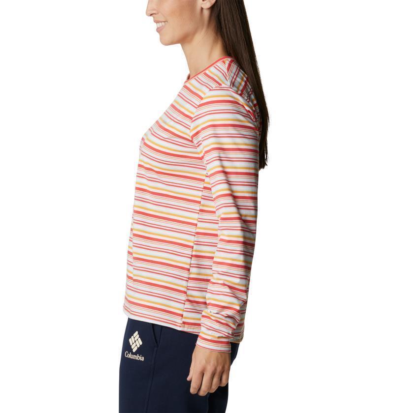 Sun Trek Pattern LS Tee - Womens - Coral Reef Multi Sunrise Stripe 4
