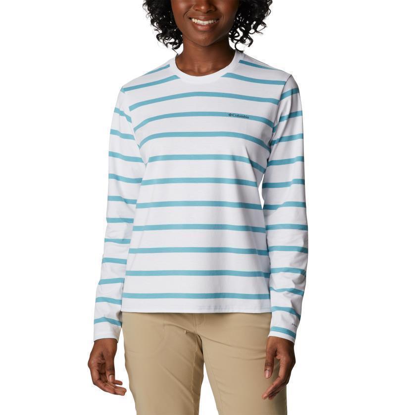 Sun Trek Pattern LS Tee - Womens - Sea Wave Sunrise Stripe 1