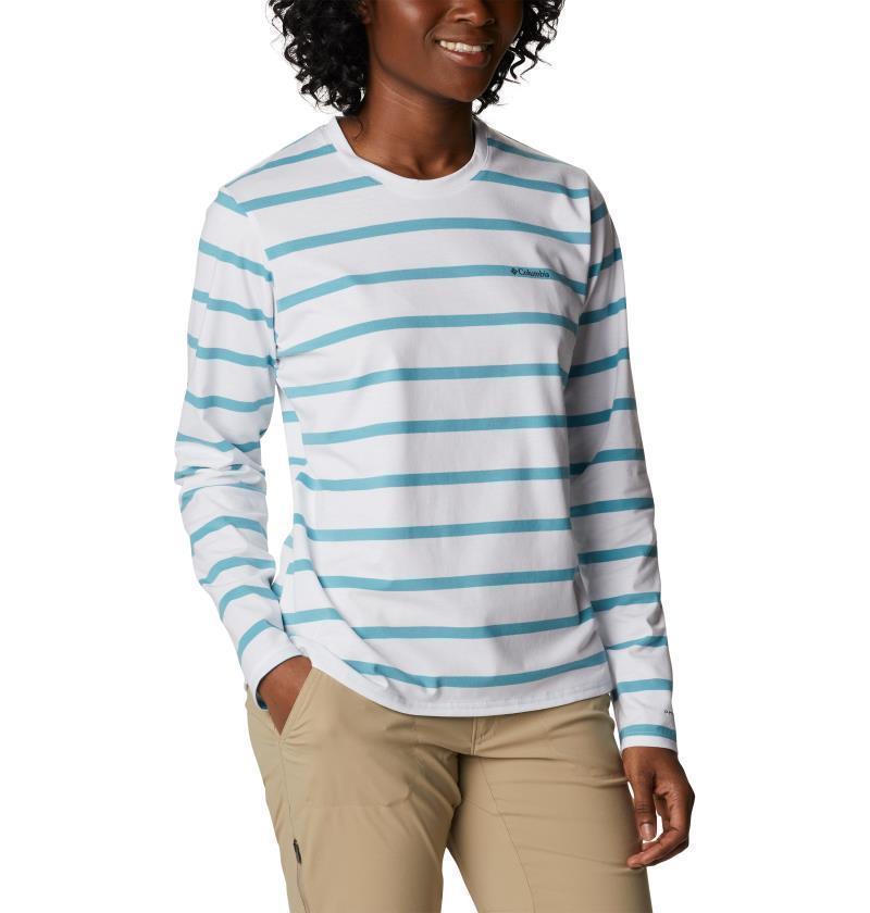 Sun Trek Pattern LS Tee - Womens - Sea Wave Sunrise Stripe 3