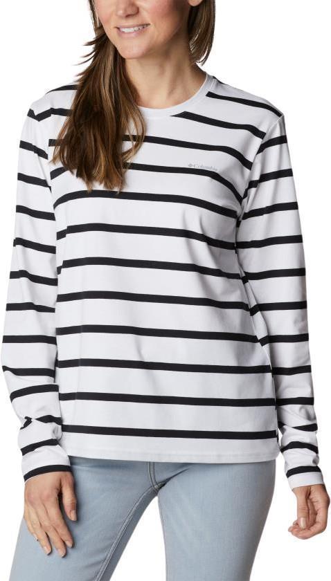 Sun Trek Pattern LS Tee - Womens - White Sun Shade Stripe 1