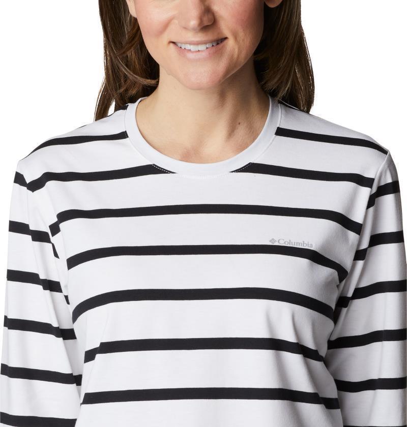 Sun Trek Pattern LS Tee - Womens - White Sun Shade Stripe 5