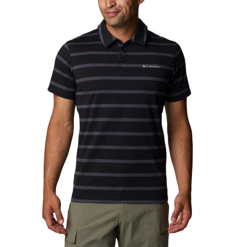 Sun Trek Polo - Tall - Mens - Black / Shark Heather Stripe 1