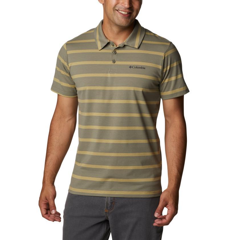 Sun Trek Polo - Tall - Mens - Stone Green / Savory Stripe 1