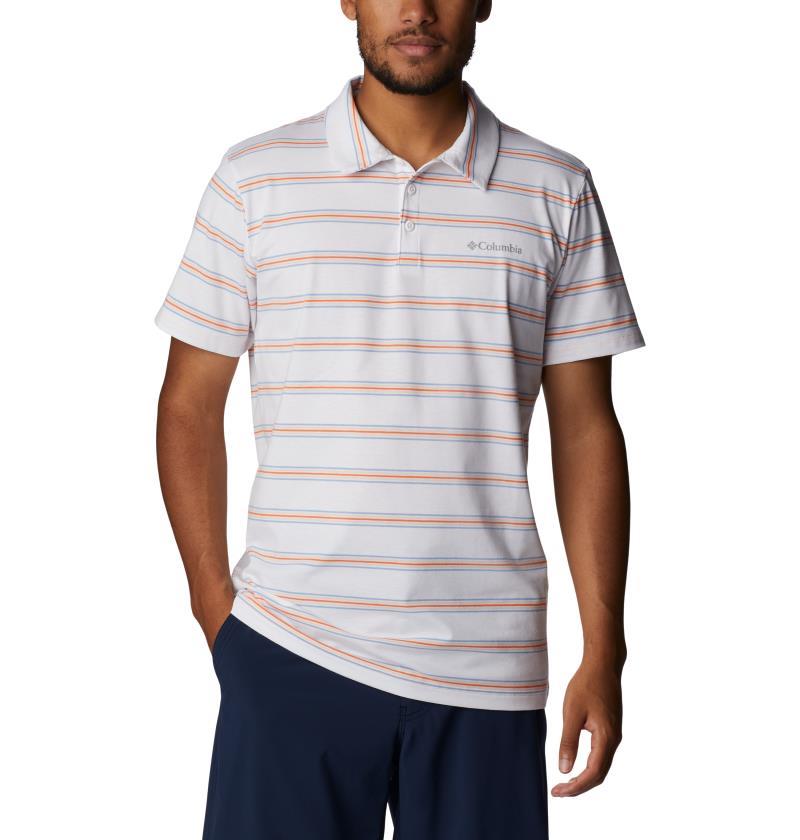 Sun Trek Polo - Tall - Mens - White Scattered Stripe 1