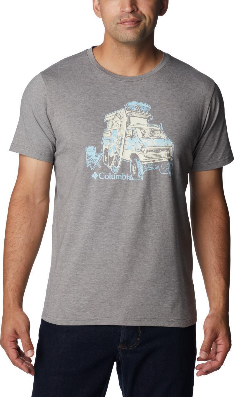 Sun Trek SS Graphic Tee - Mens - City Grey Heather / H2O Fanatic 2 1