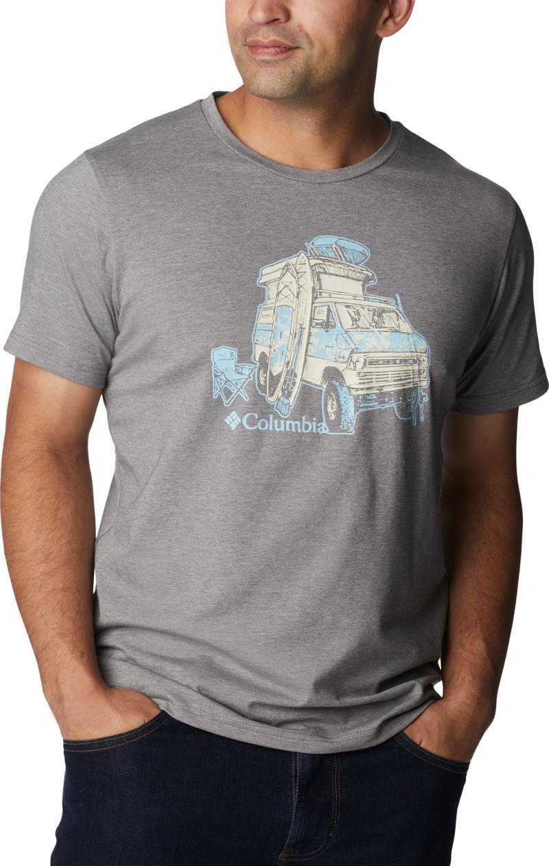 Sun Trek SS Graphic Tee - Mens - City Grey Heather / H2O Fanatic 2 3