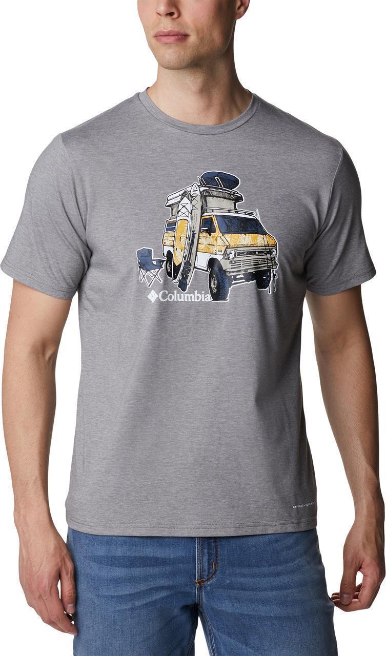 Sun Trek SS Graphic Tee - Mens - City Grey Heather / H2O Fanatic Graphic 1