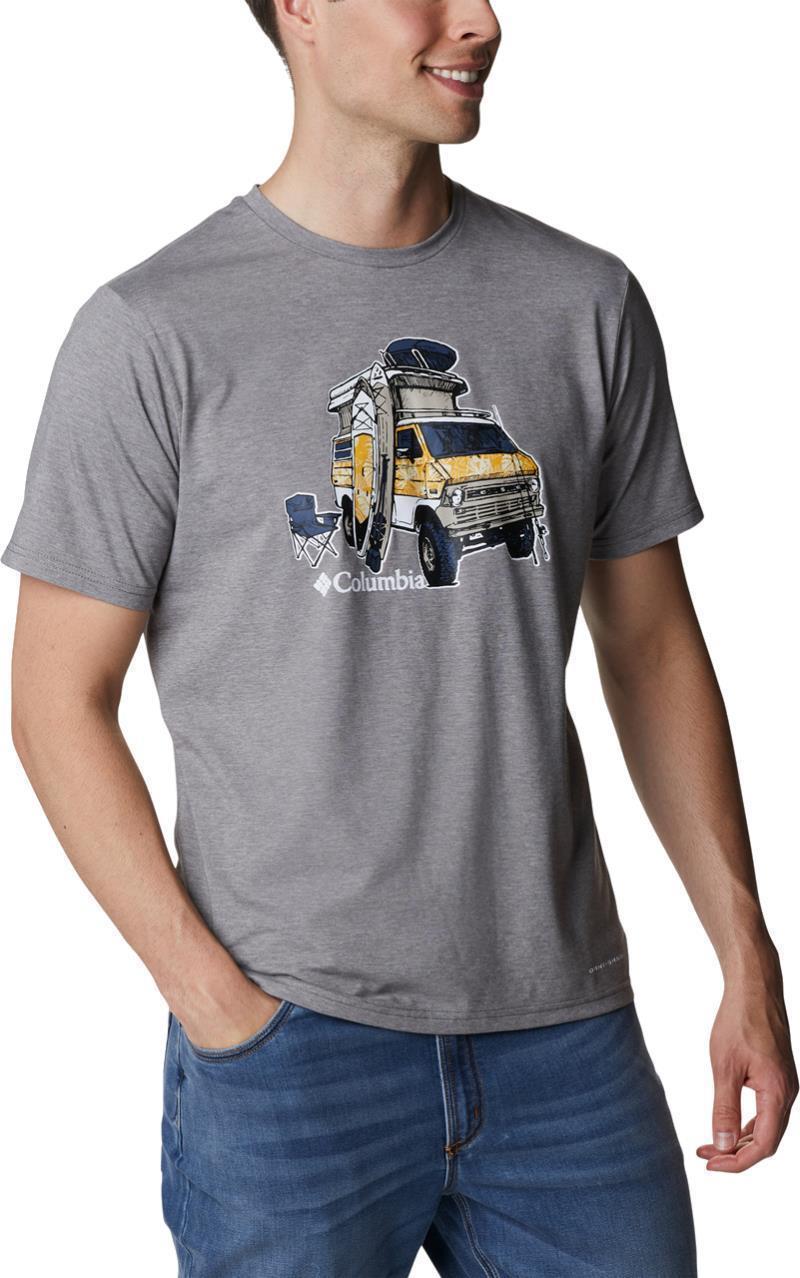 Sun Trek SS Graphic Tee - Mens - City Grey Heather / H2O Fanatic Graphic 4
