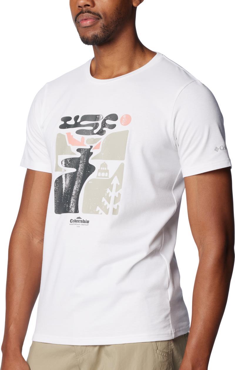 Sun Trek SS Graphic Tee - Mens - White / Simple Gorge 2