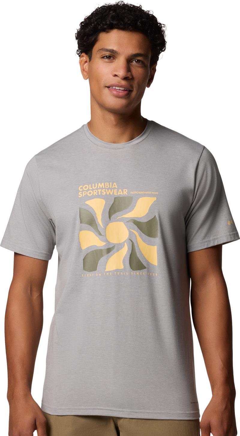 Sun Trek SS Graphic Tee - Mens - columbia grey heather / wavy rays 1